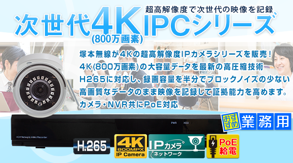 4K IPカメラと4K IPC用 NVR 録画機【WTW 塚本無線】