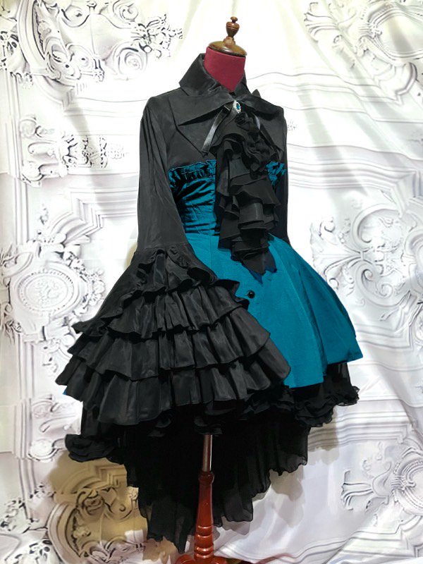 ドレープタイ付きゴシックエレガンスブラウスワンピース | MARBLE