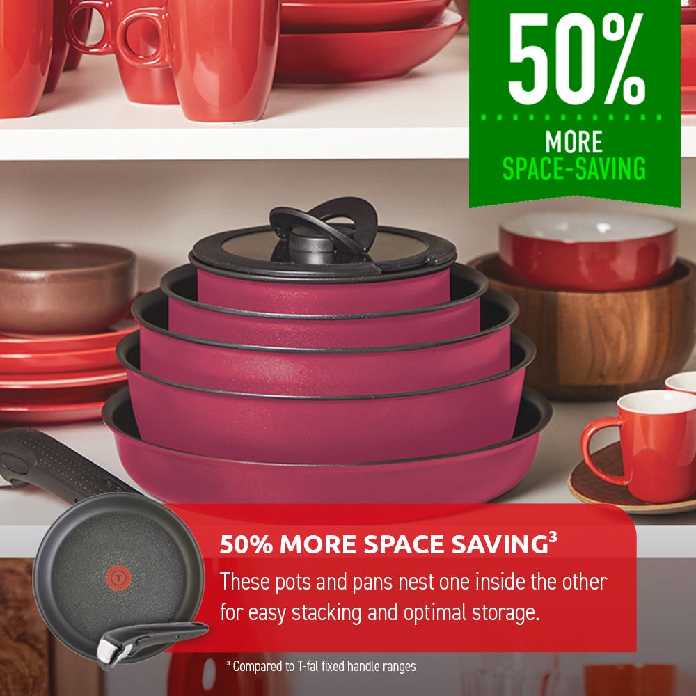 Ingenio Expertise | Non-Stick Space-Saving T-fal Cookware with