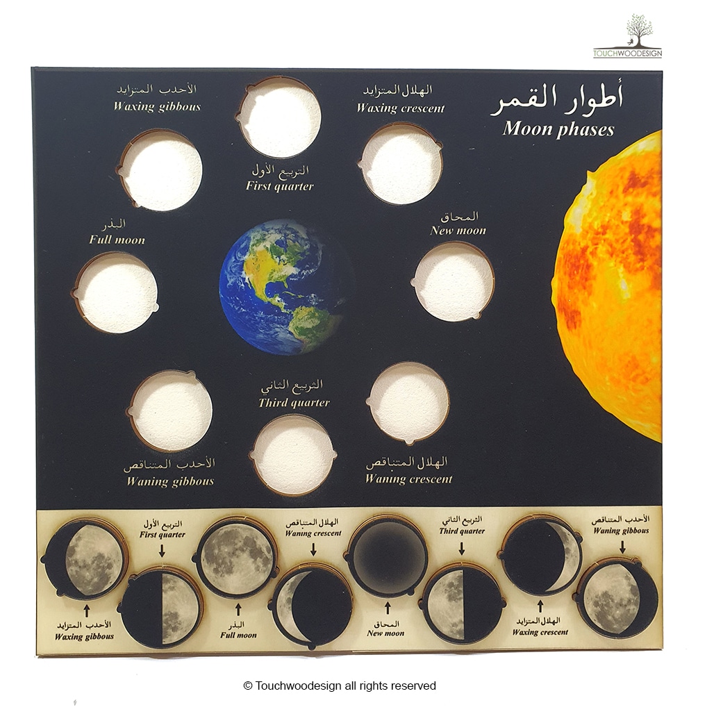 Moon Phases Educational Wooden Puzzle | Touchwoodesign