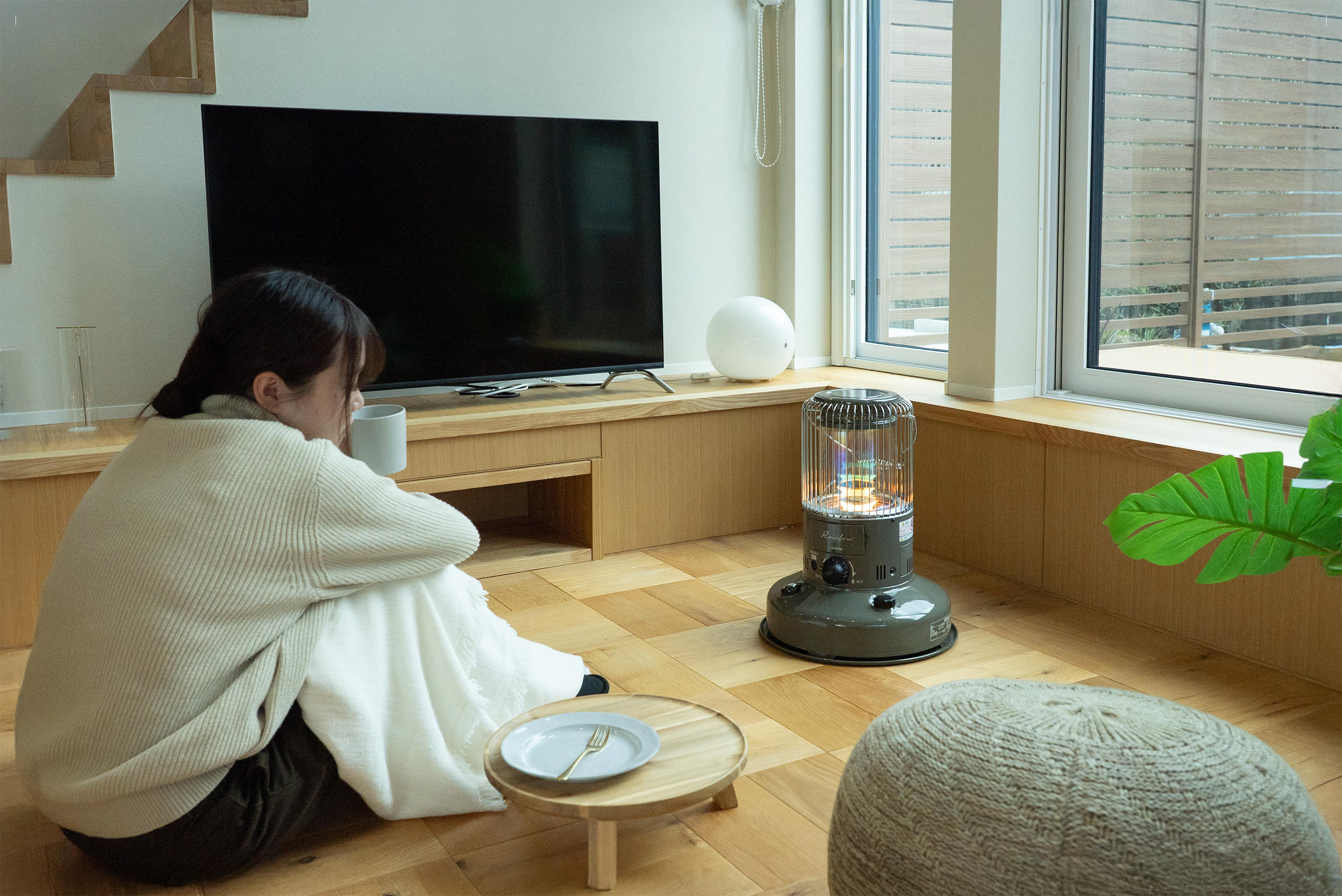 オンライン限定カラー「グレージュ」石油ストーブ5機種「グレー」電気