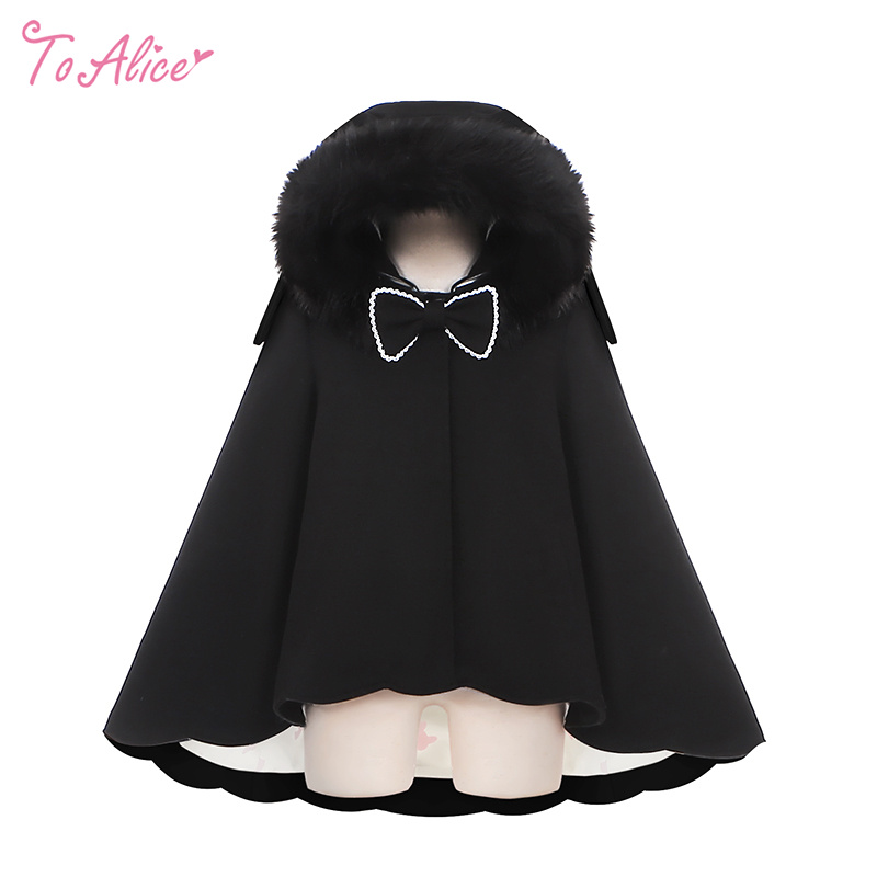 Last one】【ToAlice】C8589ふわふわラビットマントコート(中綿入り