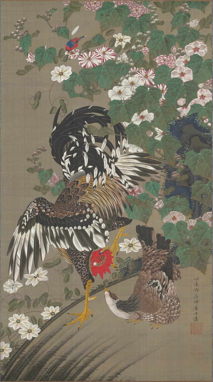 10_芙蓉双鶏図 - 皇居三の丸尚蔵館収蔵作品・東京文化財研究所光学調査