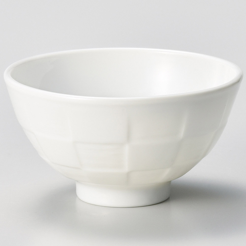 白ディンプル市松茶碗(磁器製ごはん茶碗)|食器通販の陶磁庵