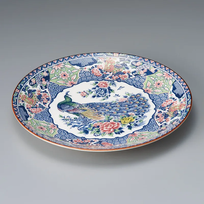 孔雀10.0丸皿(和風丸皿(大サイズ))|食器通販の陶磁庵