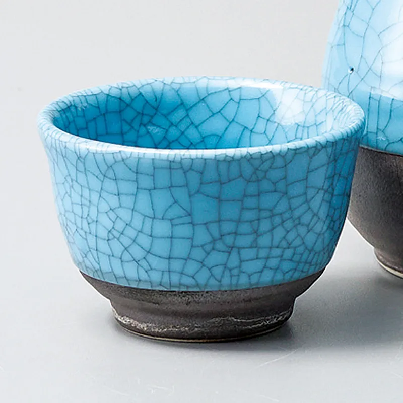 墨貫入 ブルーぐい呑(徳利・盃)|食器通販の陶磁庵