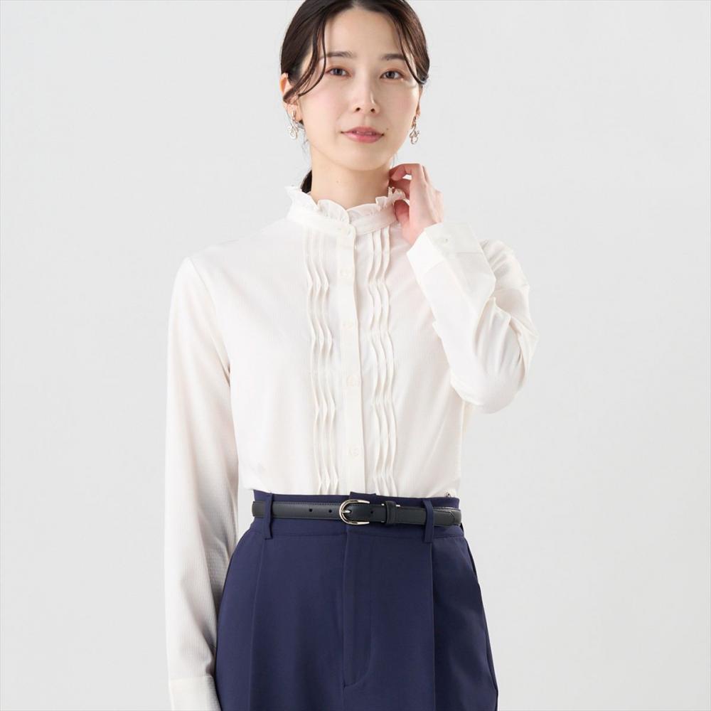 COFREX】 ひねりピンタックブラウス 長袖 レディースデザインシャツ(S