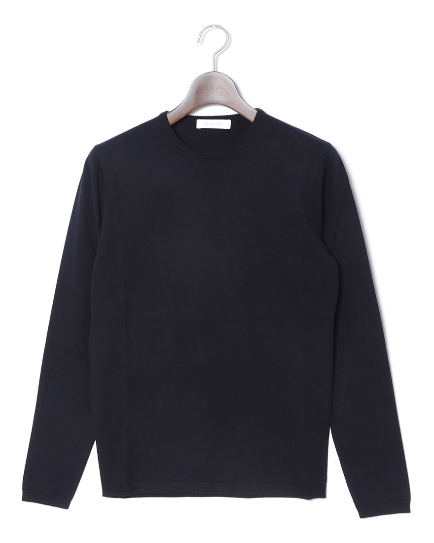 27Gコットン クルーネックロングスリーブニット｜Cruciani