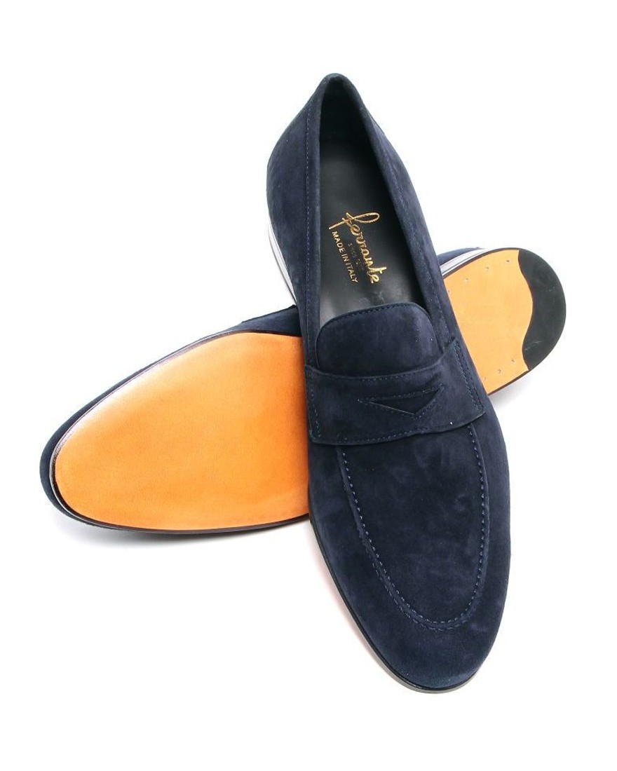 スエード コインローファー【ISEO/レザーソール】｜FERRANTE