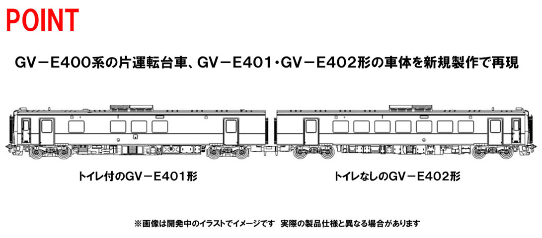 JR GV-E401・GV-E402形ディーゼルカー(秋田色)セット ｜製品情報｜製品
