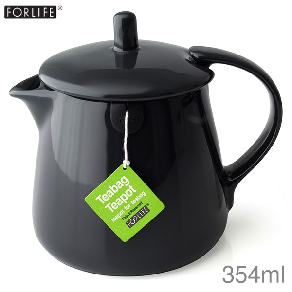 FORLIFE フォーライフ ティーバッグ ティーポット ブラック 354ml 硬質陶器