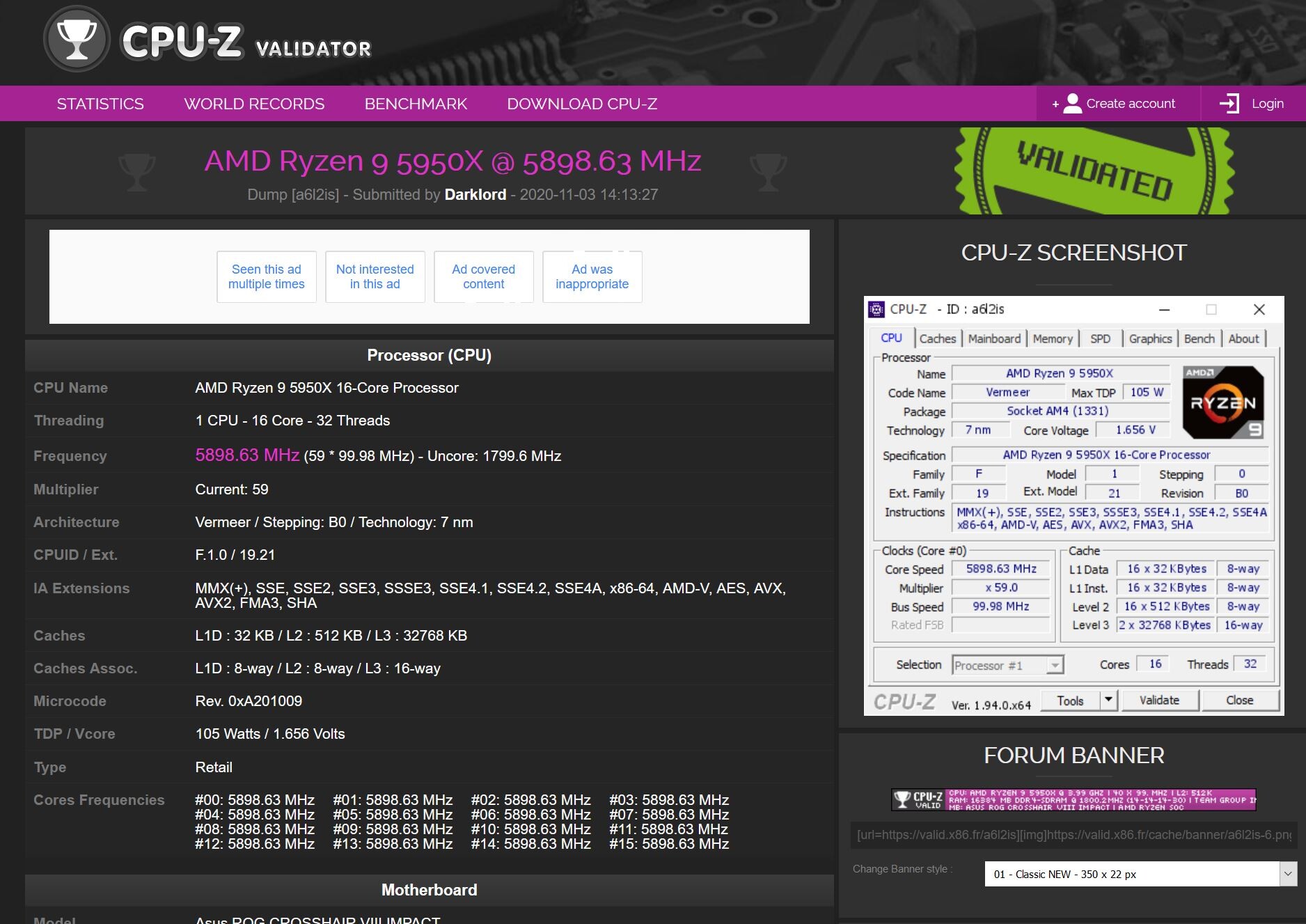 AMD Ryzen 9 5950X Overclocked to 5.90 GHz | TechPowerUp
