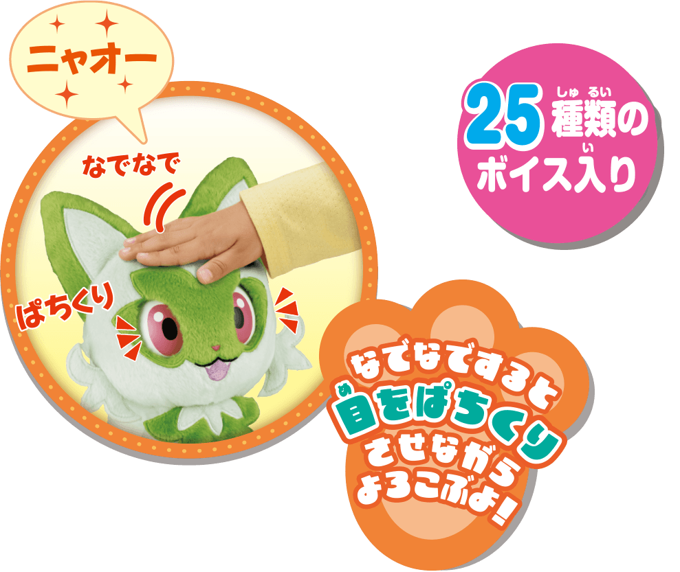 なでてみつめて♪ぱちくりニャオハ｜ポケットモンスター｜タカラトミー