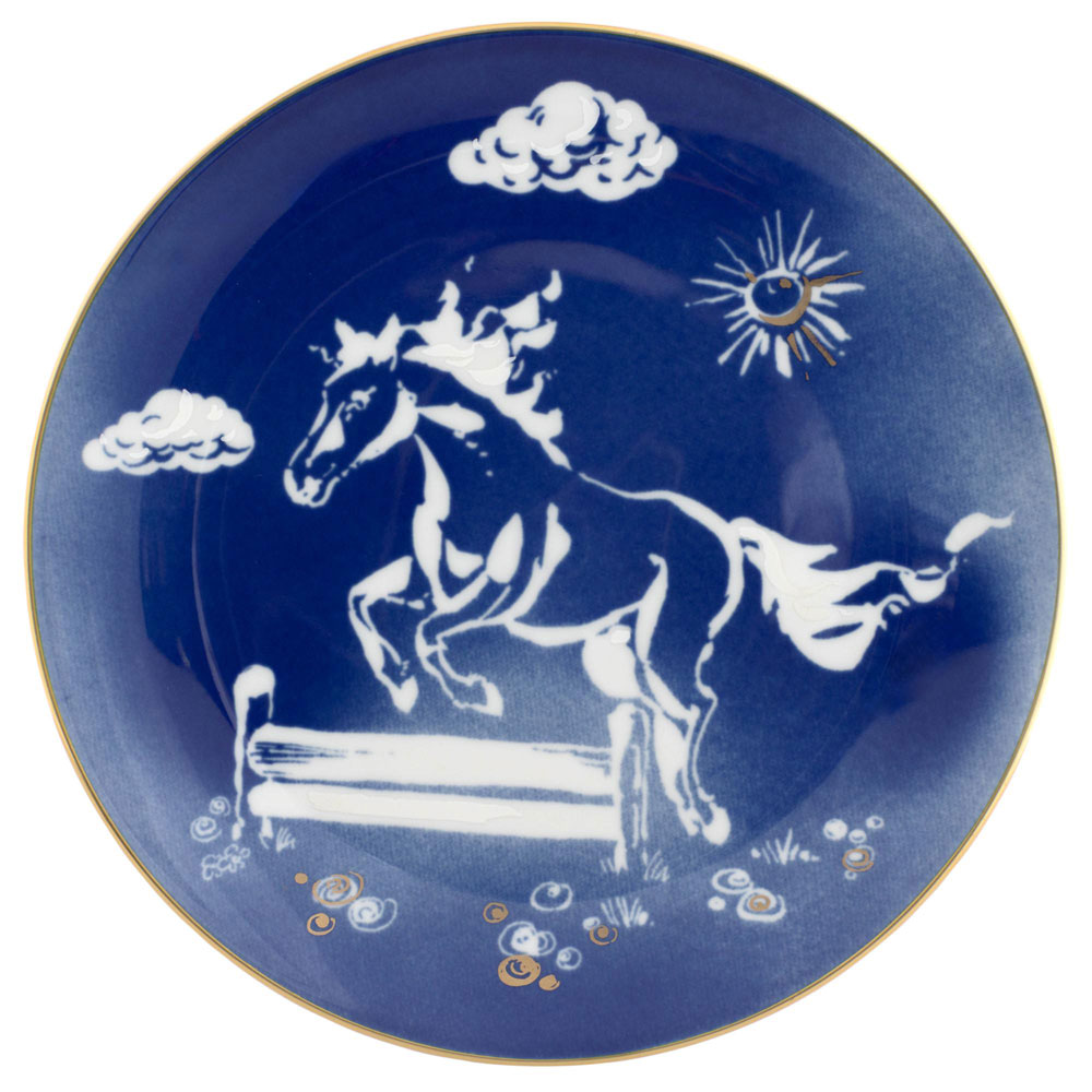 干支プレート 「草原の柵を飛び越える勇壮なウマ」 | 商品詳細