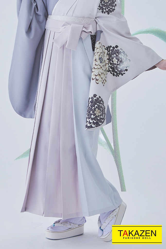 ヴィンテージスタイル 薄紫/ラベンダー/バイカラー ワンポイント柄