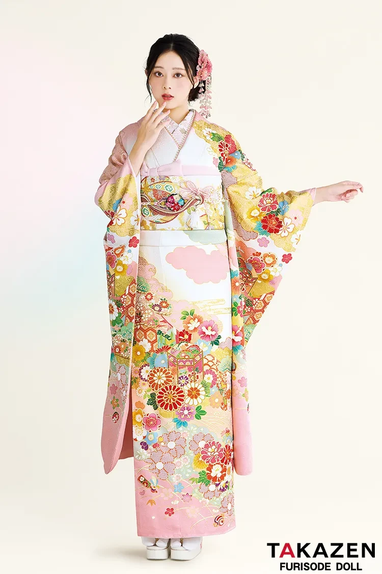 振袖フルセットますいわ屋 手染め 紋意匠 無地 成人式振袖 振袖 裄丈70