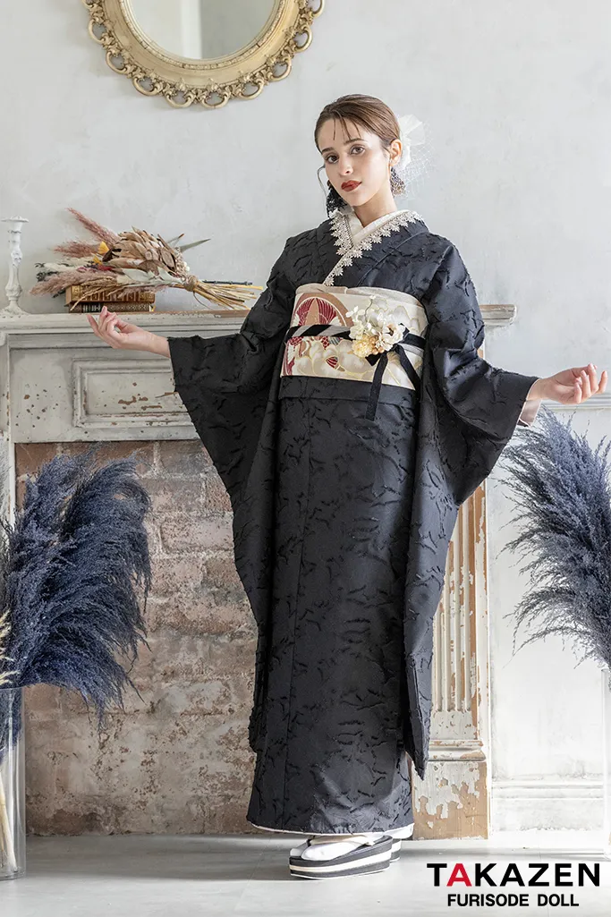 ヴィンテージスタイル 黒/真っ黒 アンティーク調 無地 大人っぽい