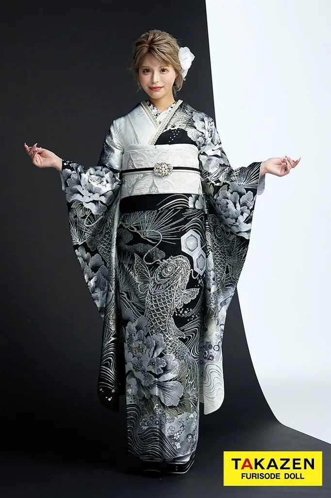 ジャパンモード シルバー/黒 鯉柄/和柄 いかつい 渋い 派手 1番目立つ