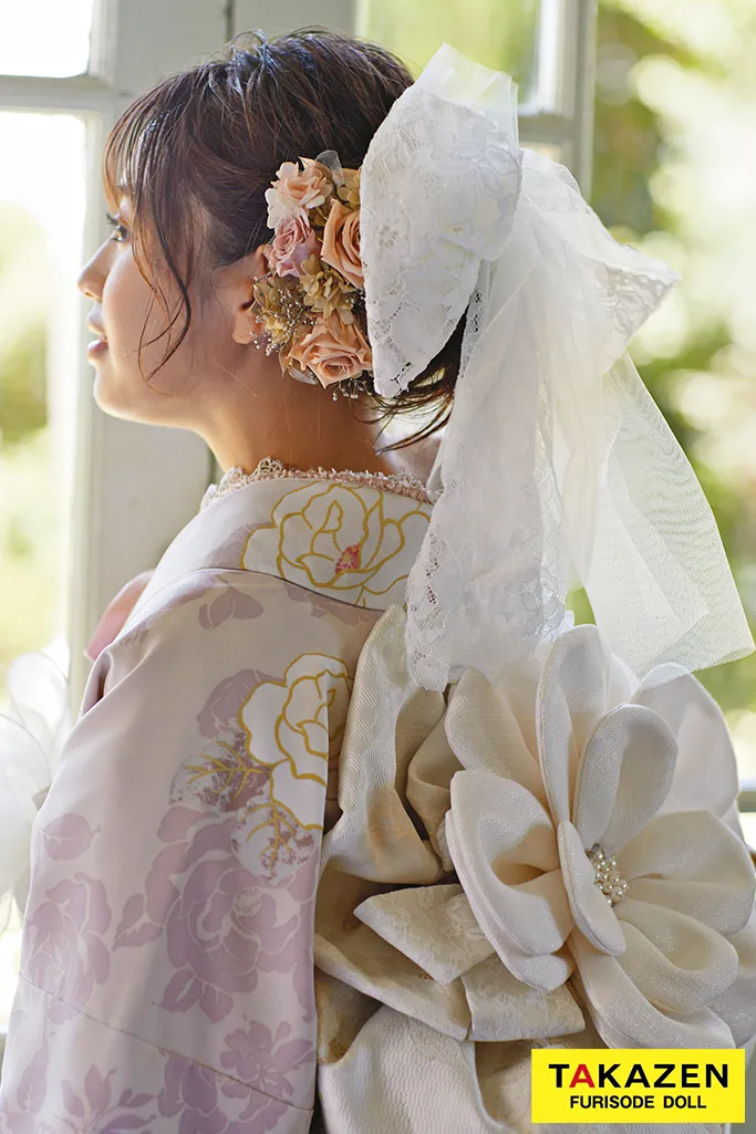 くすみカラーレトロ ピンク/淡い色 バラ柄 フェミニン フレンチ