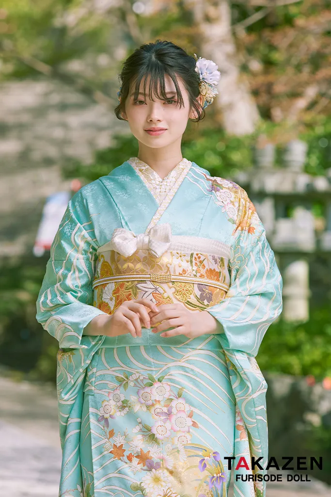 プレミアム古典 水色 最高級手描友禅/吉澤織物 上品 清楚 綺麗 上質 南