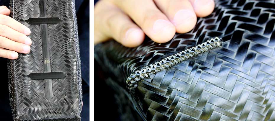 受注生産 お届けまで約2ヶ月】 黒編み波網代竹籠バッグ | 虎斑竹専門店