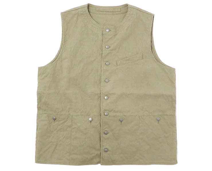 FRENCH WORK VEST - HEMP CANVAS / フレンチワークベスト - ヘンプ