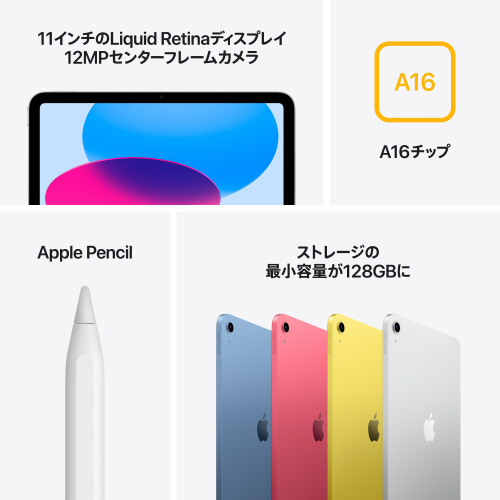 たのめーる】Apple iPad(A16) Wi-Fiモデル 11型 256GB シルバー MD4G4J