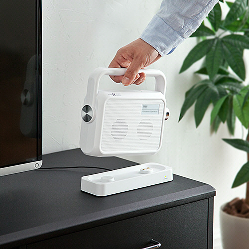 たのめーる】サンワダイレクト テレビ用ワイヤレススピーカー 手元