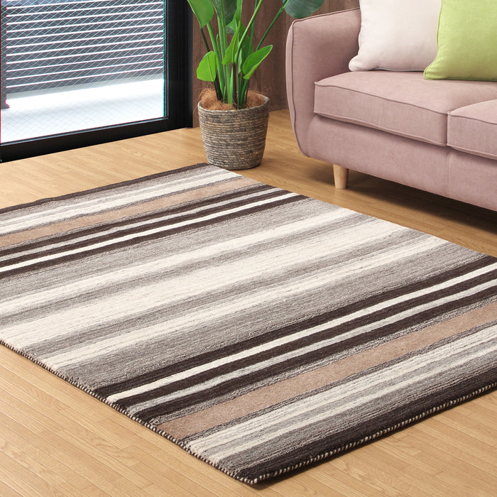 60×90】手織り ラグ 天然ウール100％ 羊毛 ラグマット カーペット 北欧