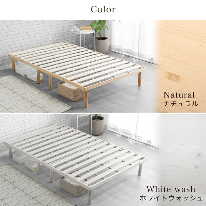 セミダブル] 組み立て“超ラク” 折りたたみ すのこベッド 四つ折り 天然