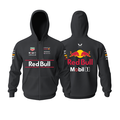 Red Bull Racing: ホンダ - #japanese Gp 2025 赤 黒 Fermuarlı Hoodie