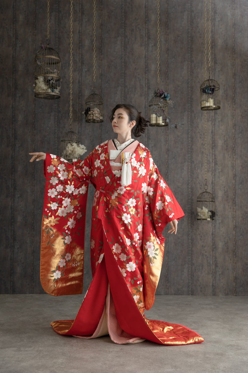 色打掛・満開桜暈し｜白無垢・色打掛レンタルなら結婚式着物専門の