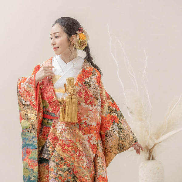 色打掛・桜松鶴｜白無垢・色打掛レンタルなら結婚式着物専門の【THE