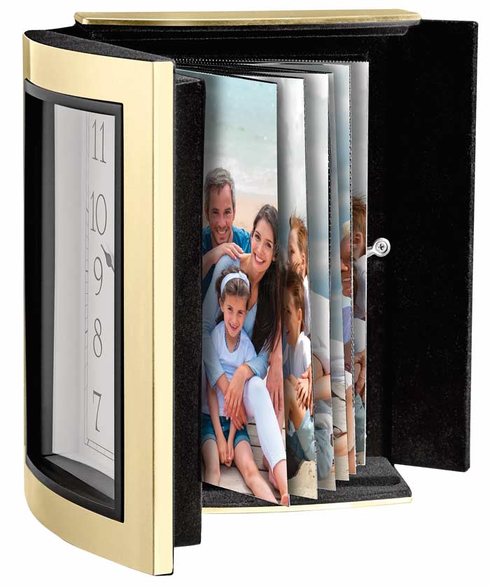 Bulova B1709 Memories Photo Album Clock - The Clock Depot