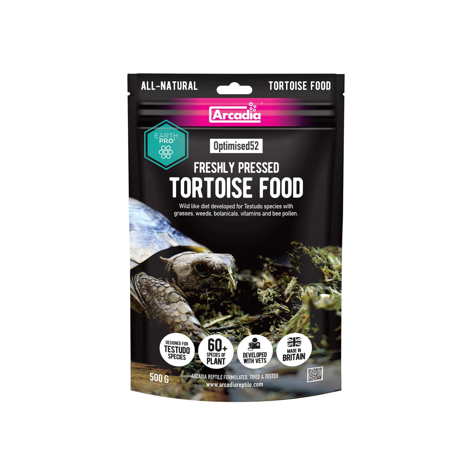 Arcadia Optimised52 Tortoise Diet 500 Grams – The Bio Dude
