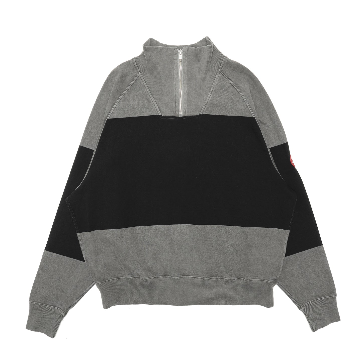 CES28CS19] Cav Empt Overdye Stripe Half Zip (Black) – The Darkside