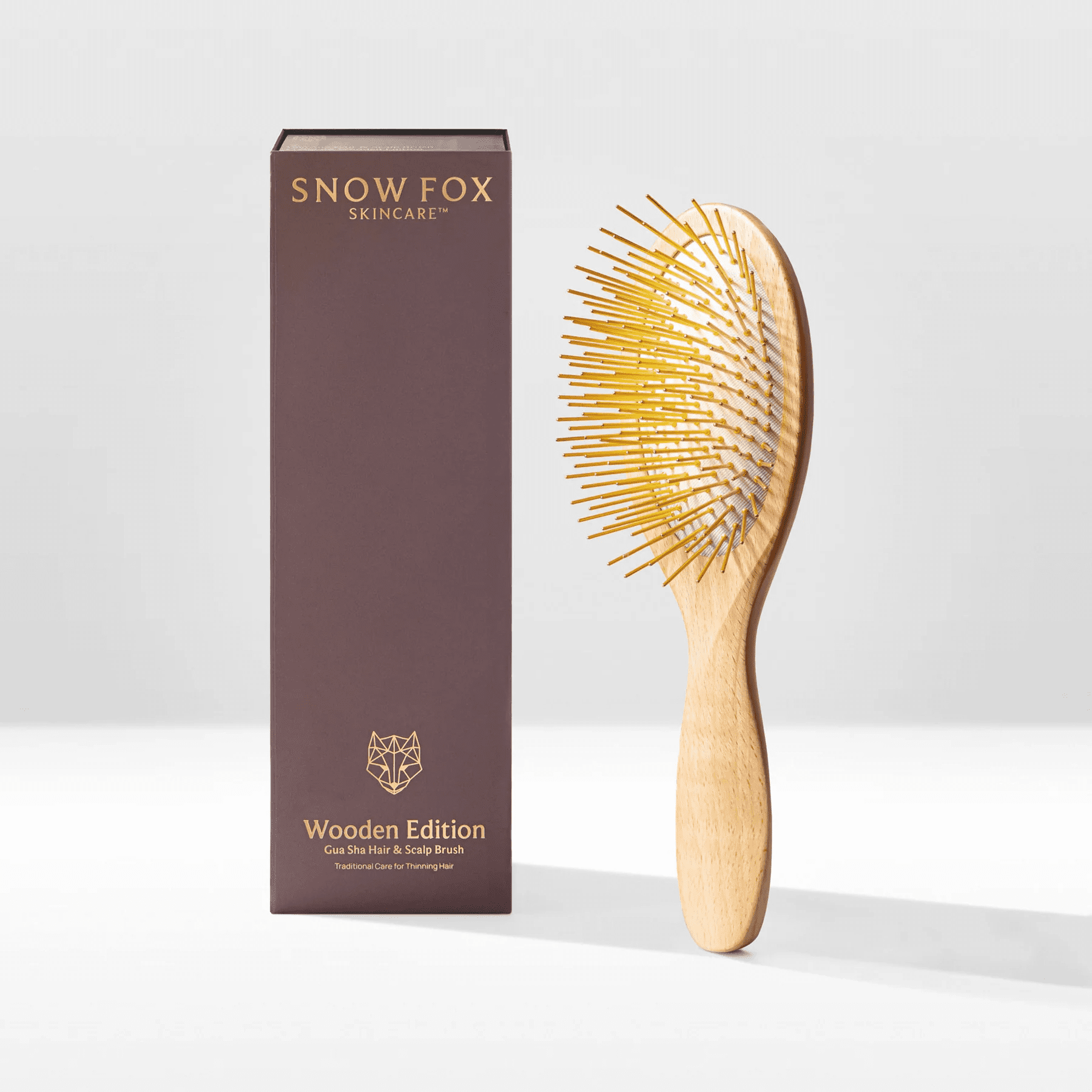 Snow Fox Skincare Gua Sha Wooden Hair & Scalp Brush - Organic Bunny