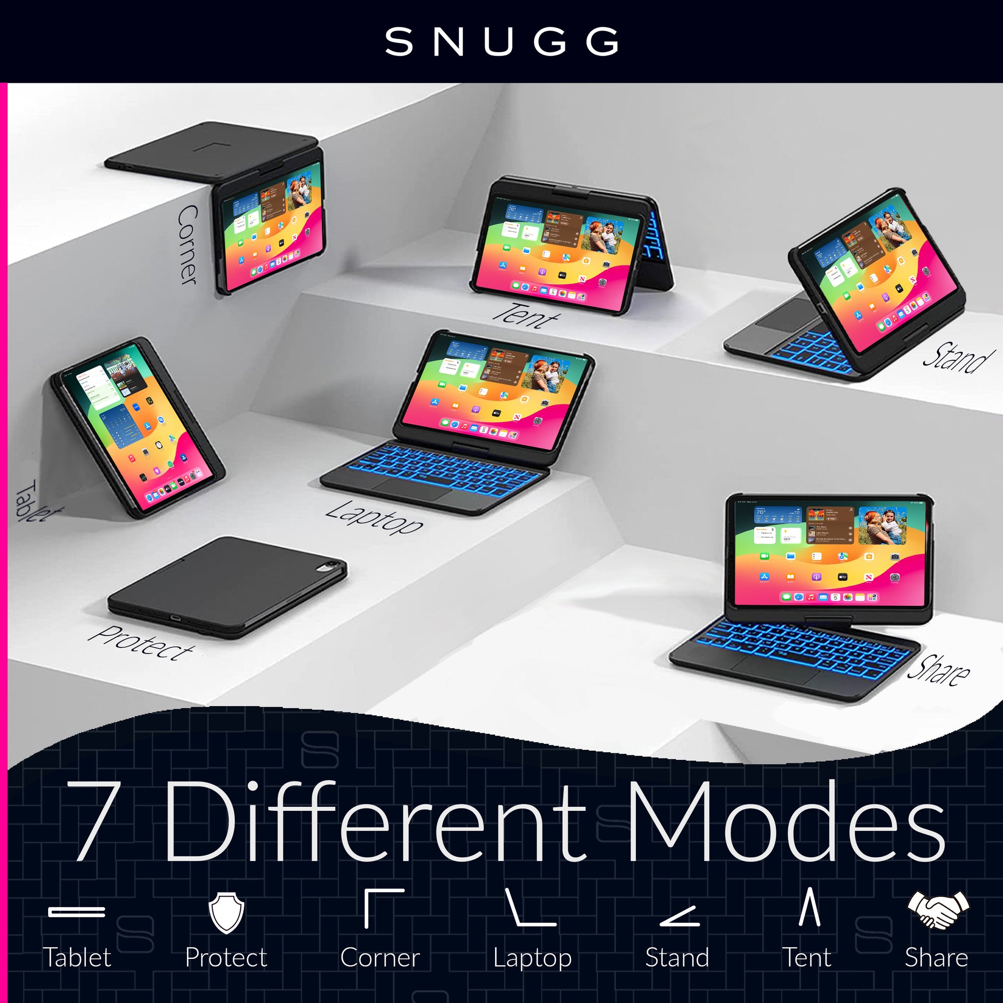 iPad Mini 7 Case with Keyboard (2024 - 7th Gen) - Snugg.com