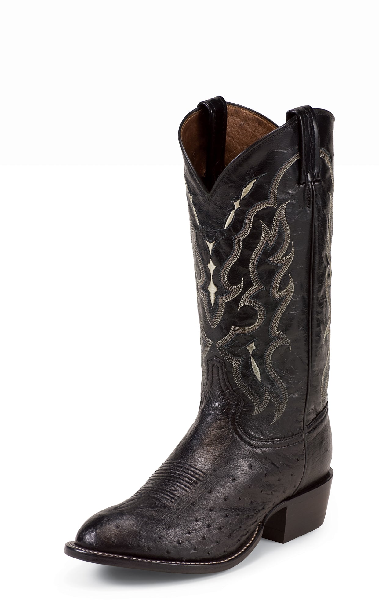 Tony Lama Mens Black Smooth Ostrich Goat Leather 13in Western