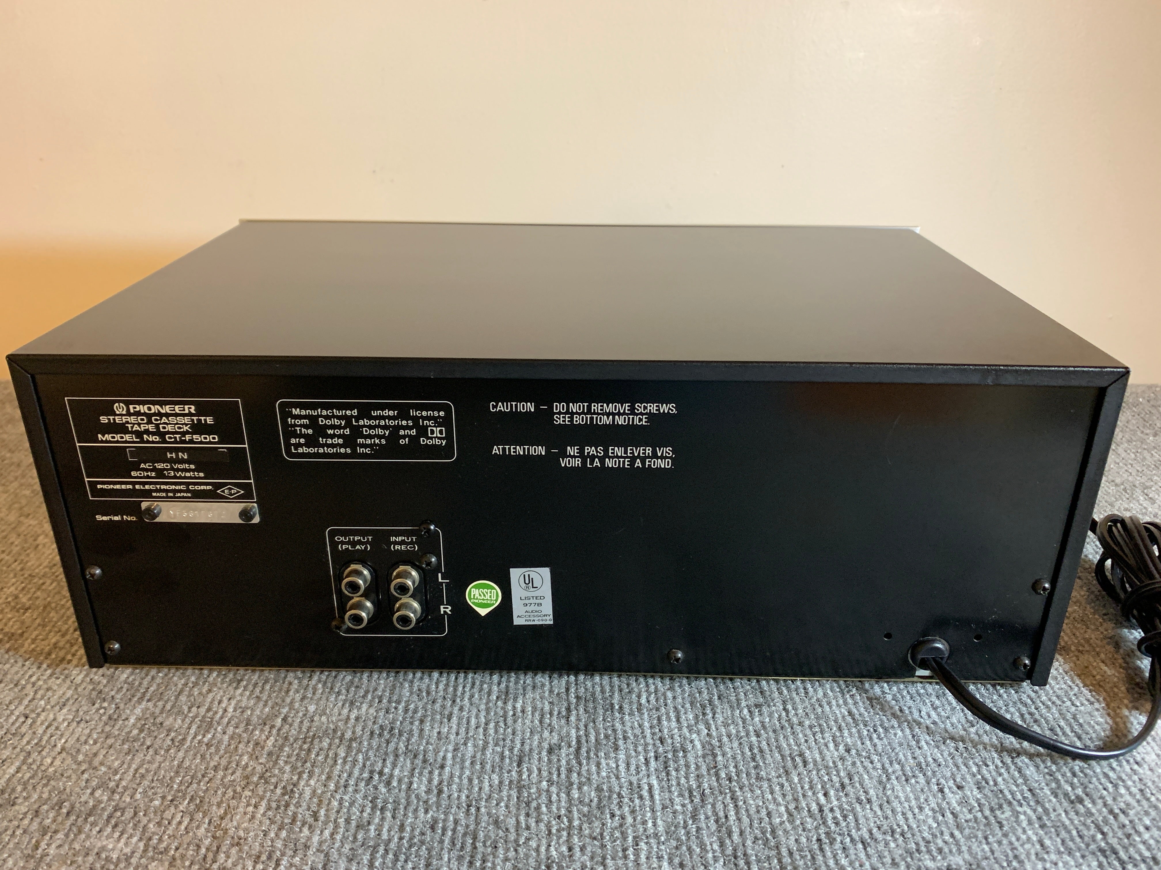 Pioneer CT-F500 Single Cassette Deck – The Turntable Store