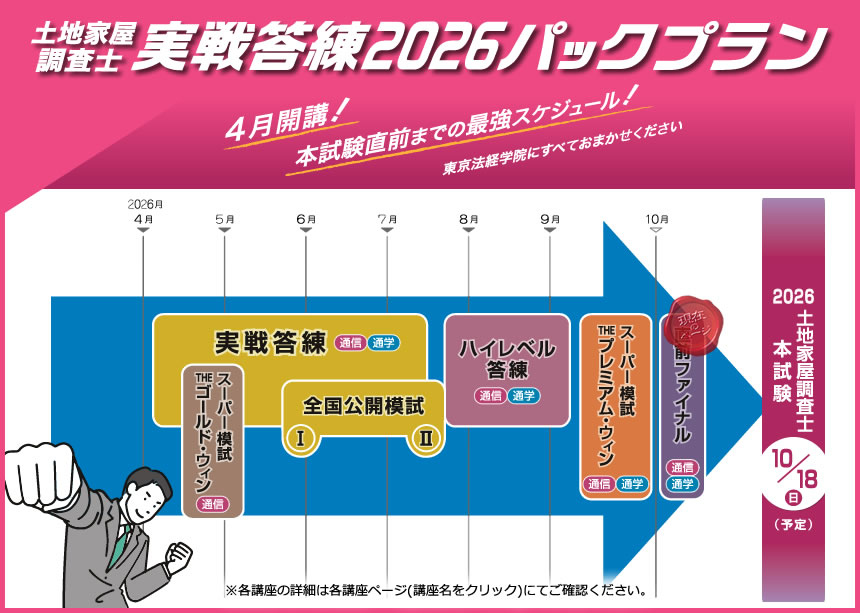 土地家屋調査士2026 直前ファイナル｜通学講座・通信教育｜東京法経学院