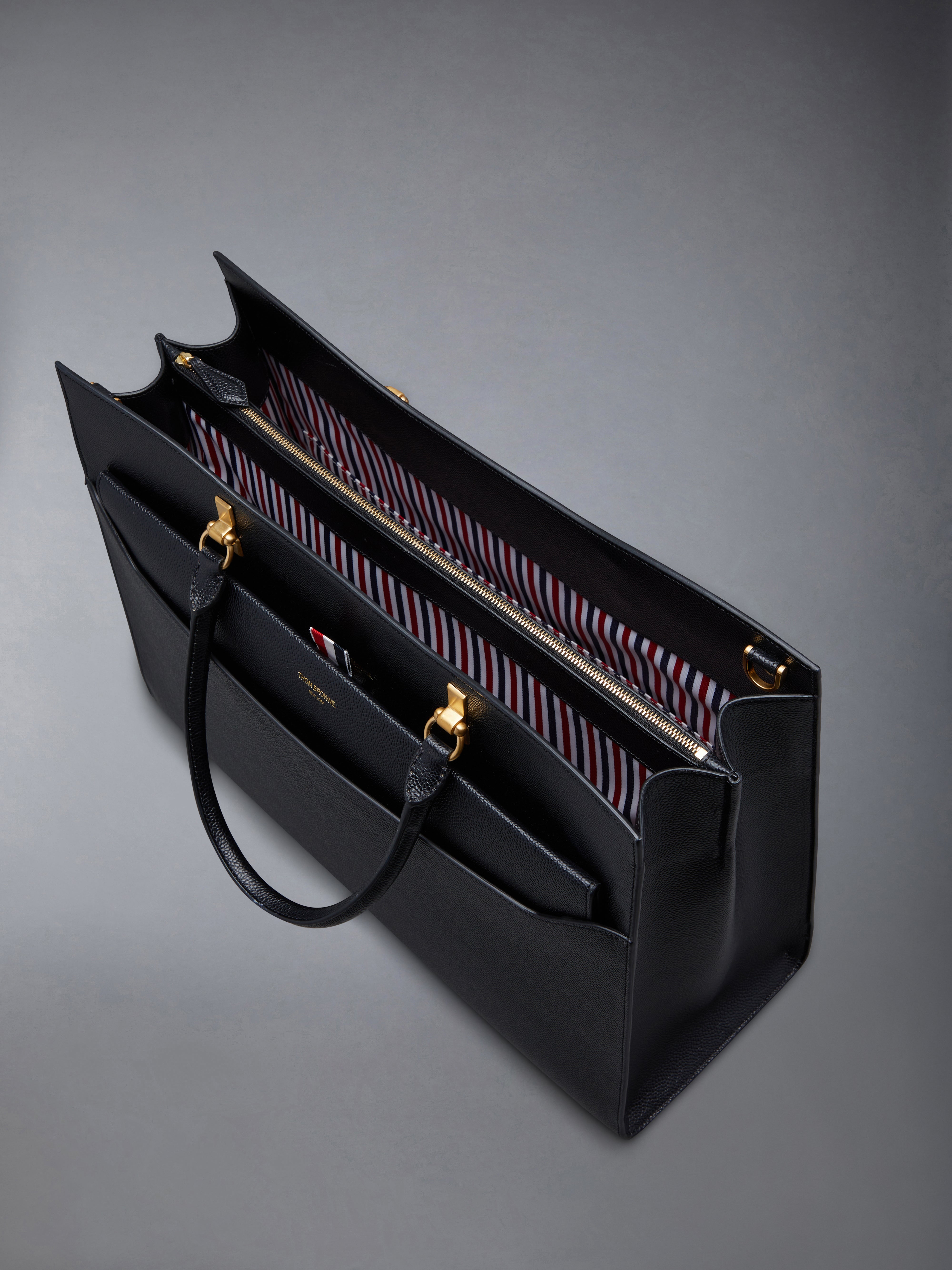 ペブルグレイン ラージ デュエット トート | Thom Browne