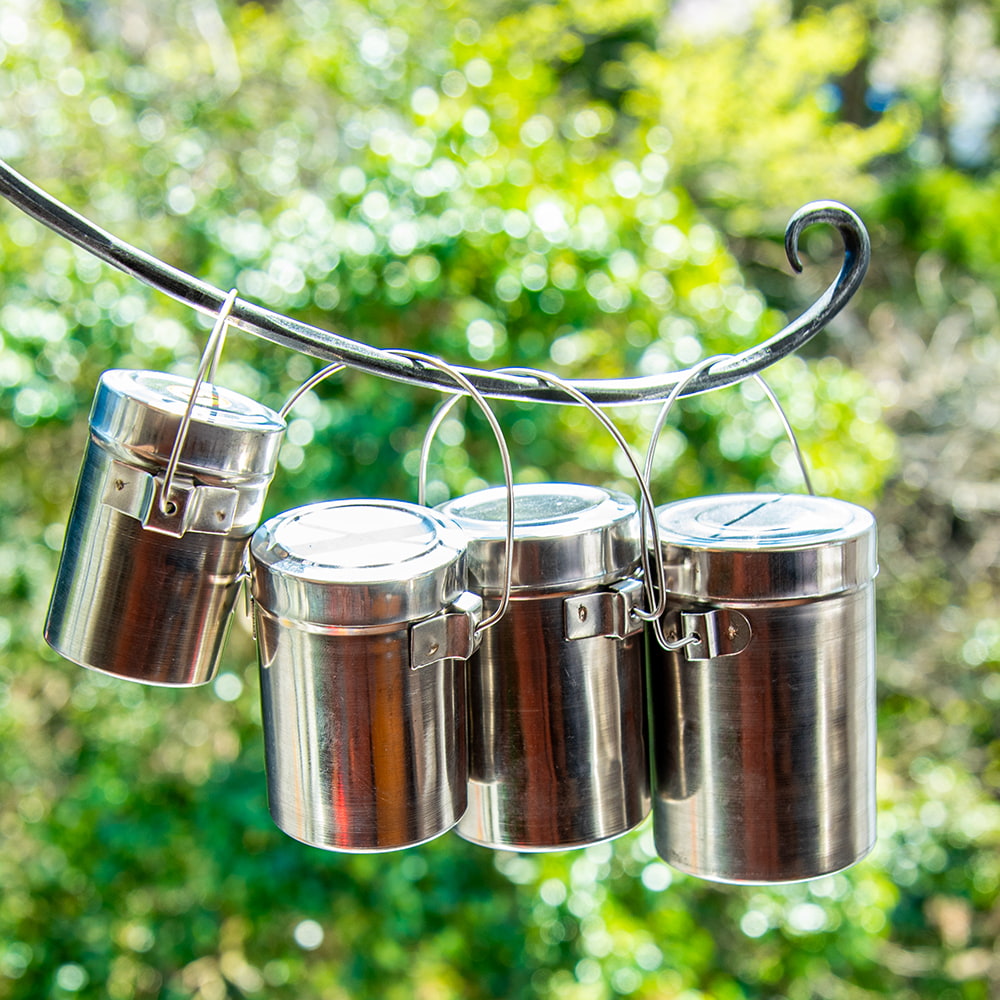 ハンドル付き！】ステンレスのミニマサラケース・小物入れ 高さ：約6cm