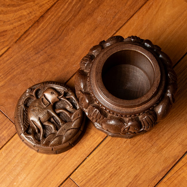 1点もの】カシミールの細密彫刻 スタンディングボックス 高さ22cm程度