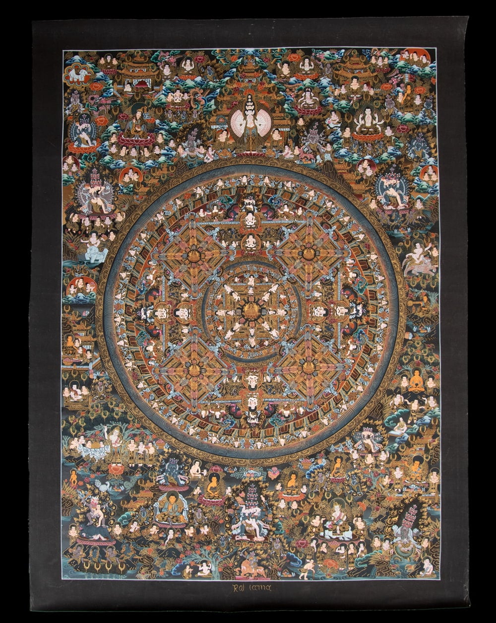 Raj Lama作 一点物・美術館収蔵品級〕タンカ - 大円蓮華界曼荼羅