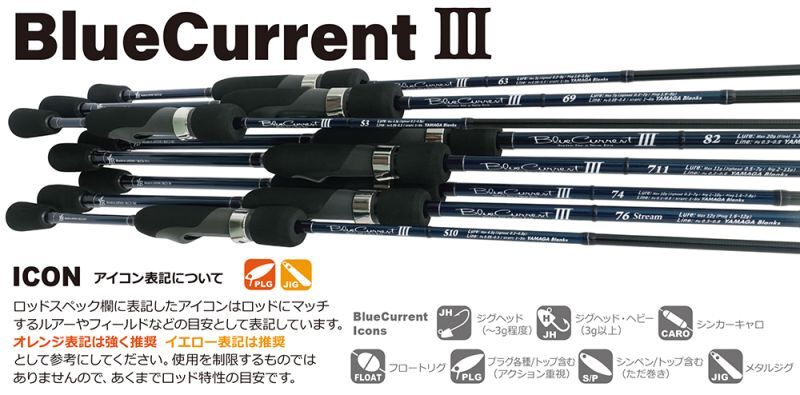 ロッド]ヤマガブランクス ブルーカレントIII 74□ネコポス対象外□の