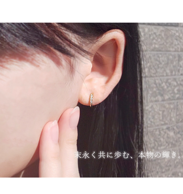 K18イエローゴールドダイヤモンドピアス(RPE018-001)|TSUTSUMI