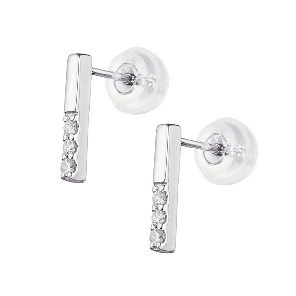 K10ホワイトゴールドダイヤモンドピアス(RPE165-001)|TSUTSUMI