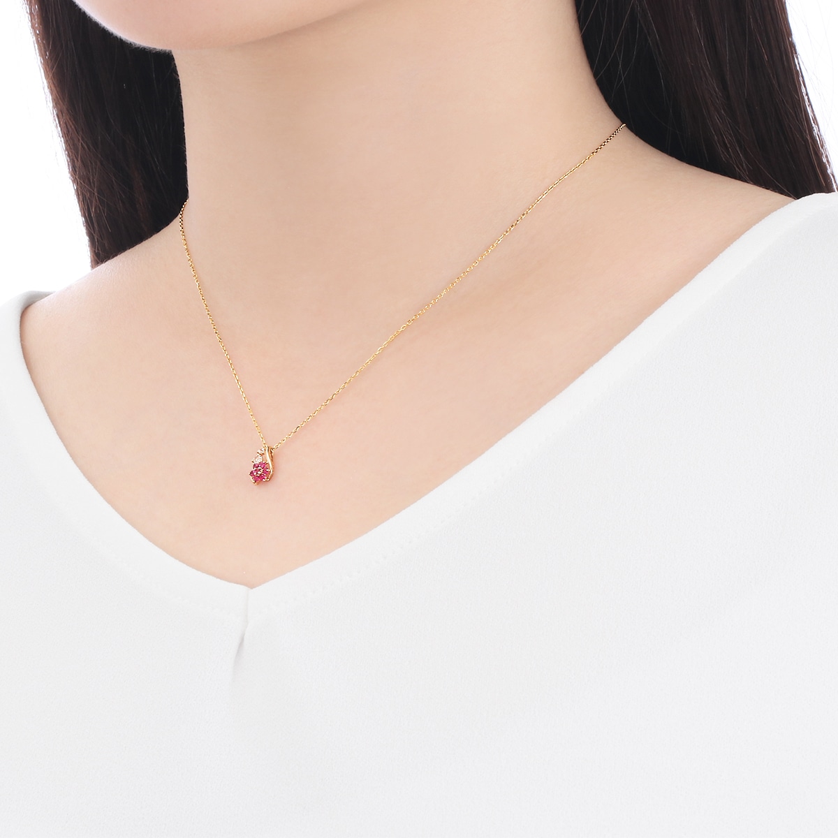 K10イエローゴールドルビーネックレス(RPN858-001)|TSUTSUMI