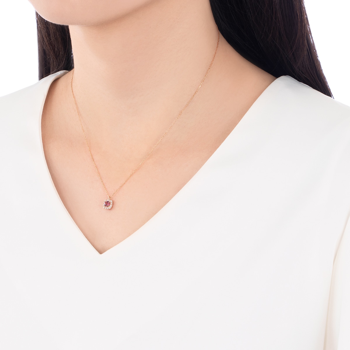 K18ピンクゴールドピンクトルマリンネックレス(RPN877-002)|TSUTSUMI